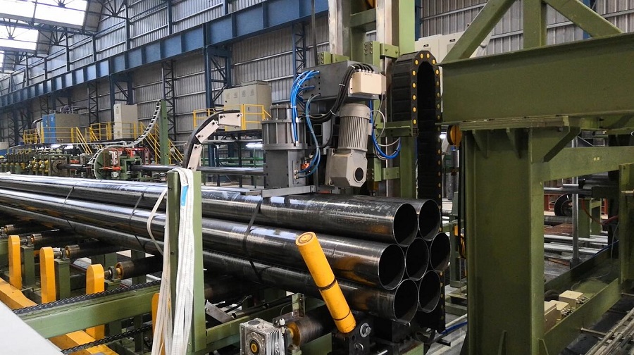 Automatic steel pipe stacking line for round & rectangular pipe